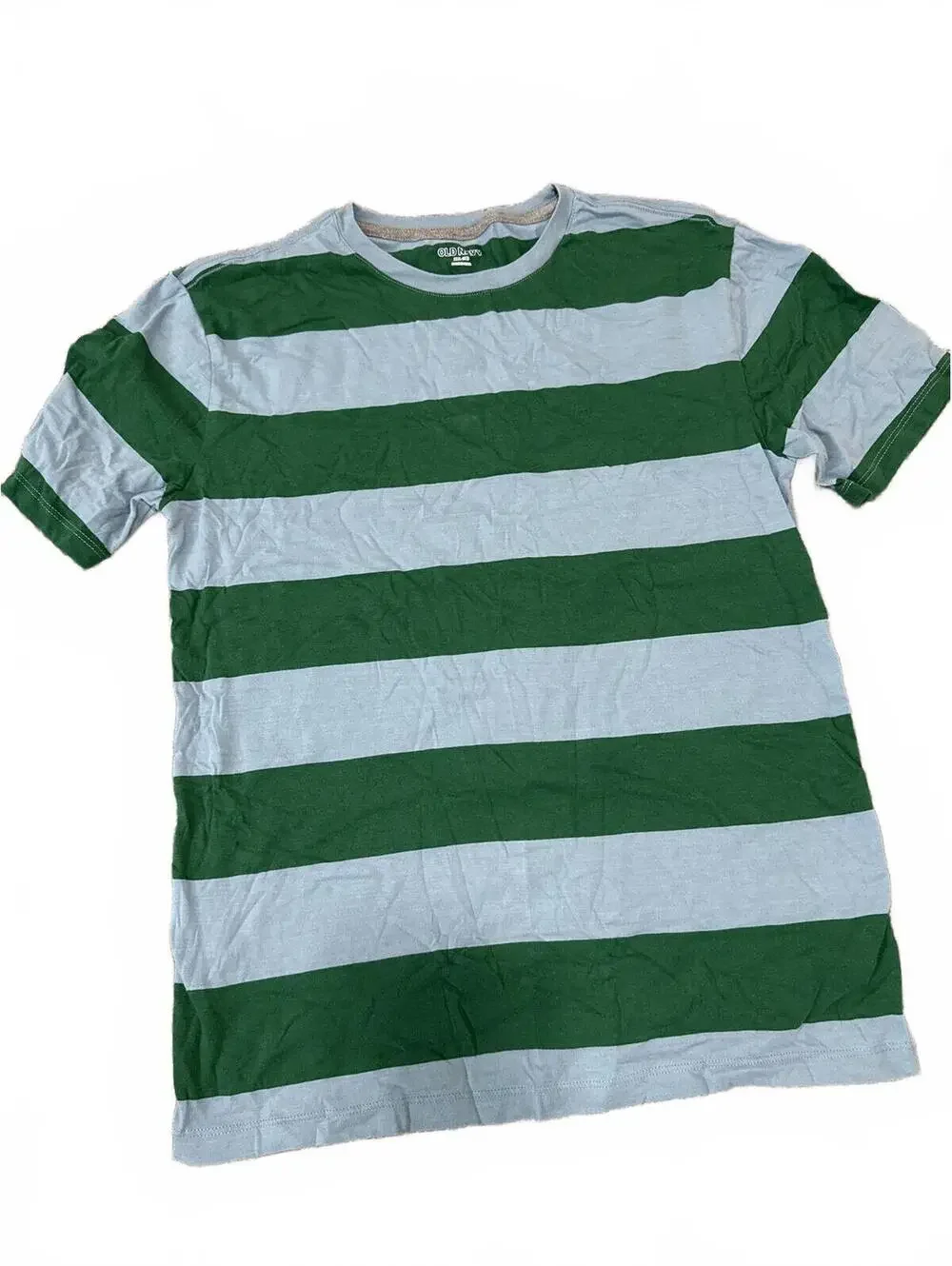 Old Navy Boys XXL Green and Light Blue Striped T-Shirt